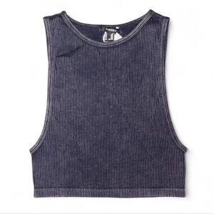 Forever 21 Charcoal Ribbed Crop Top